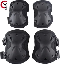 Tactical Combat Knee&Elbow Protective Pads Set for Outdoor CS Paintball Game Cycling Safety Skateboarding Gear Skates Knee Guard