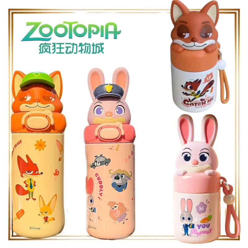 

New Zootopia Nick Judy Vacuum Mug 316 Stainless Steel Kettle 480ml Insulated Coffee Cups Student Sports Water Cups Holiday Gifts