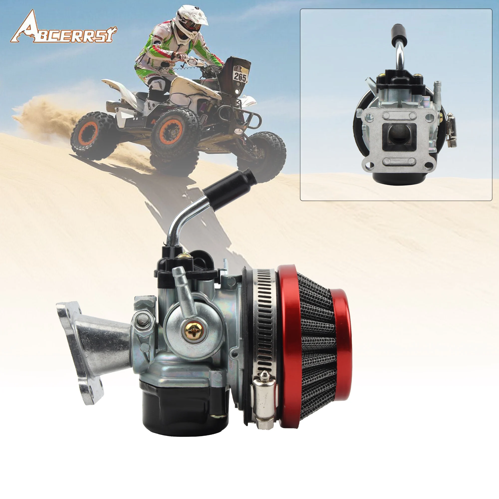 Motorcycle Carburetor For 37 49 50 cc 2 Stroke Water Cooled ATV Mini Moto Dirt Bike Accessories With Intake Pipe Air Filter