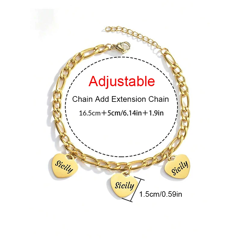 Customized Name Bar Engraved Bracelet Personalized Stainless Steel ID Bracelets Handmade Friendship Couples Birthday Jewelry