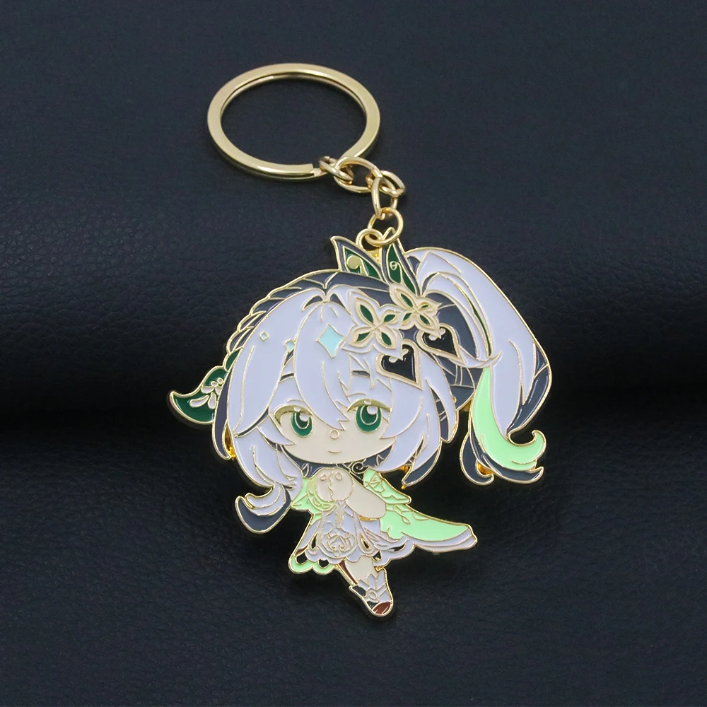 New Genshin Impact Figure Keychain Nahida Sumeru Aranara Arama Metal Pendant Keyring for Fans Collection Jewelry Christmas Gift