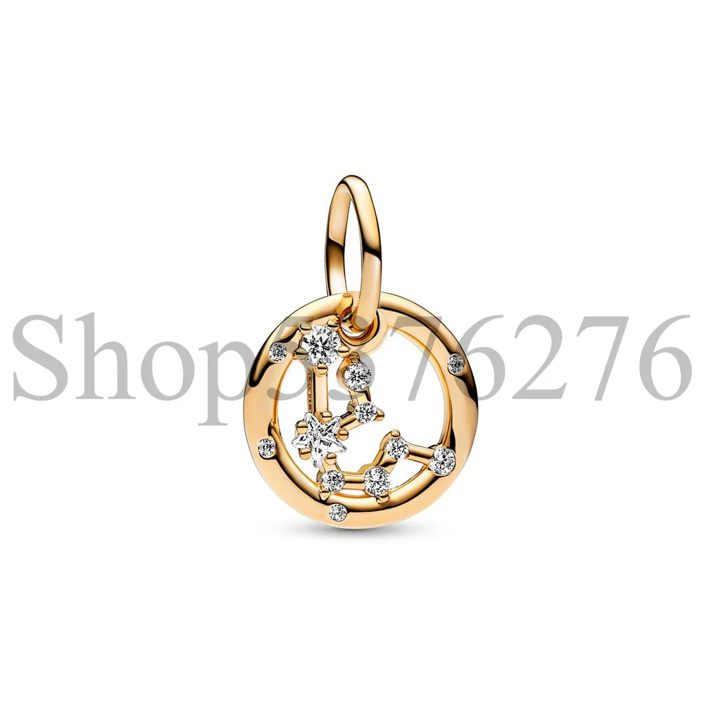 925 Sterling Silver Bead 12 Zodiac Aquarius Aries Cancer Gemini Dangle Charm Fit Fashion Women Bracelet Bangle Gift DIY Jewelry
