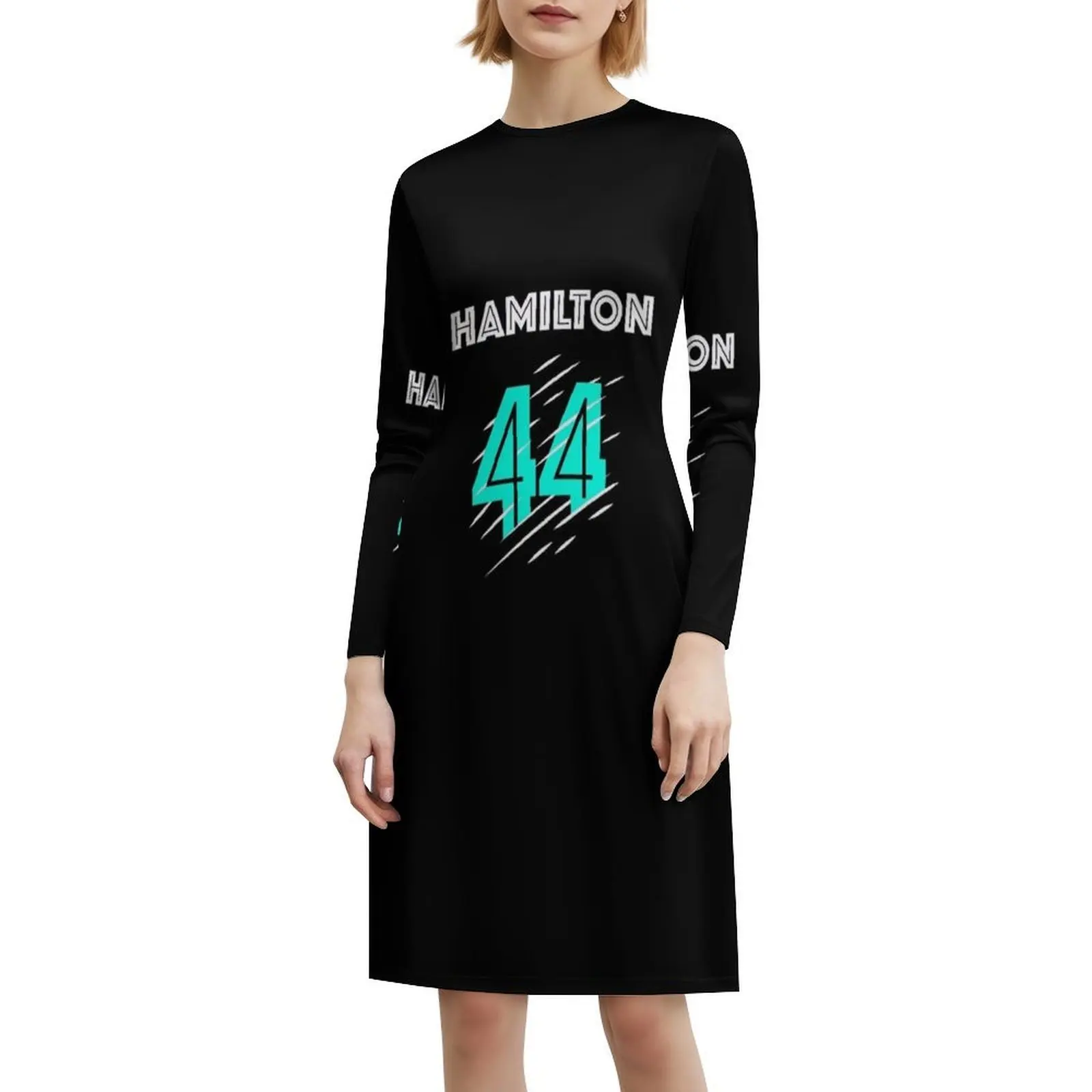 لويس الكورية نمط فستان كاجوال للنساء بسيط يوميا مكتب سيدة فساتين لويس سيارة W12 لويس 44 السير لويس لويس ملابس امرأة #6