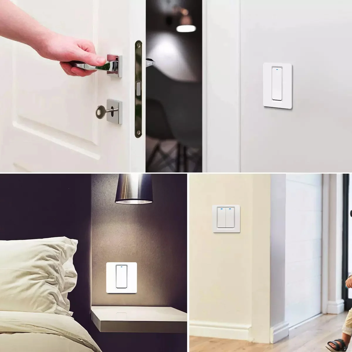 Apple Homekit Smart Light Switch WiFi Wall Switch Push Smart Button 1/2/3Gang LED Room Lights for iphones Works with Siri Voice