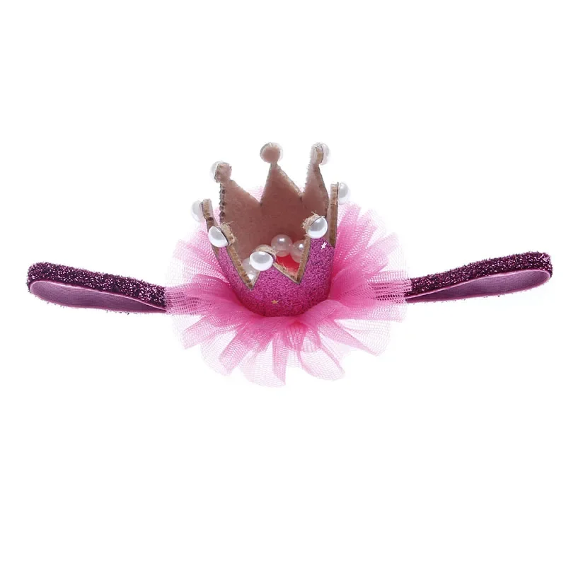 Fashion Newborn Mini Felt Crown with Glitter Elastic Headband for Girls Hair Accessories Handmade Luxe Baby Headbands