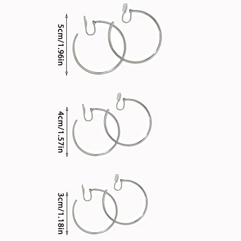 New Design 30-50mm Simple Exaggerated Rotatable Big Hoop Mosquito Coil Clip Earrings for Women Without Ear Piercing Jewelry Gift
