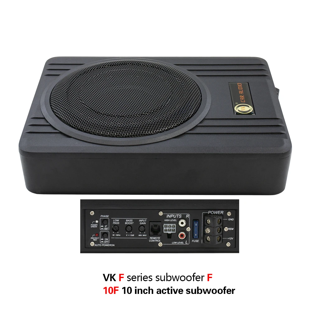 Hot Selling 12V DC Ultra-thin 10 Inch Single Coil Car Speaker Metal Shell Powered Subwoofer 350W RMS 6