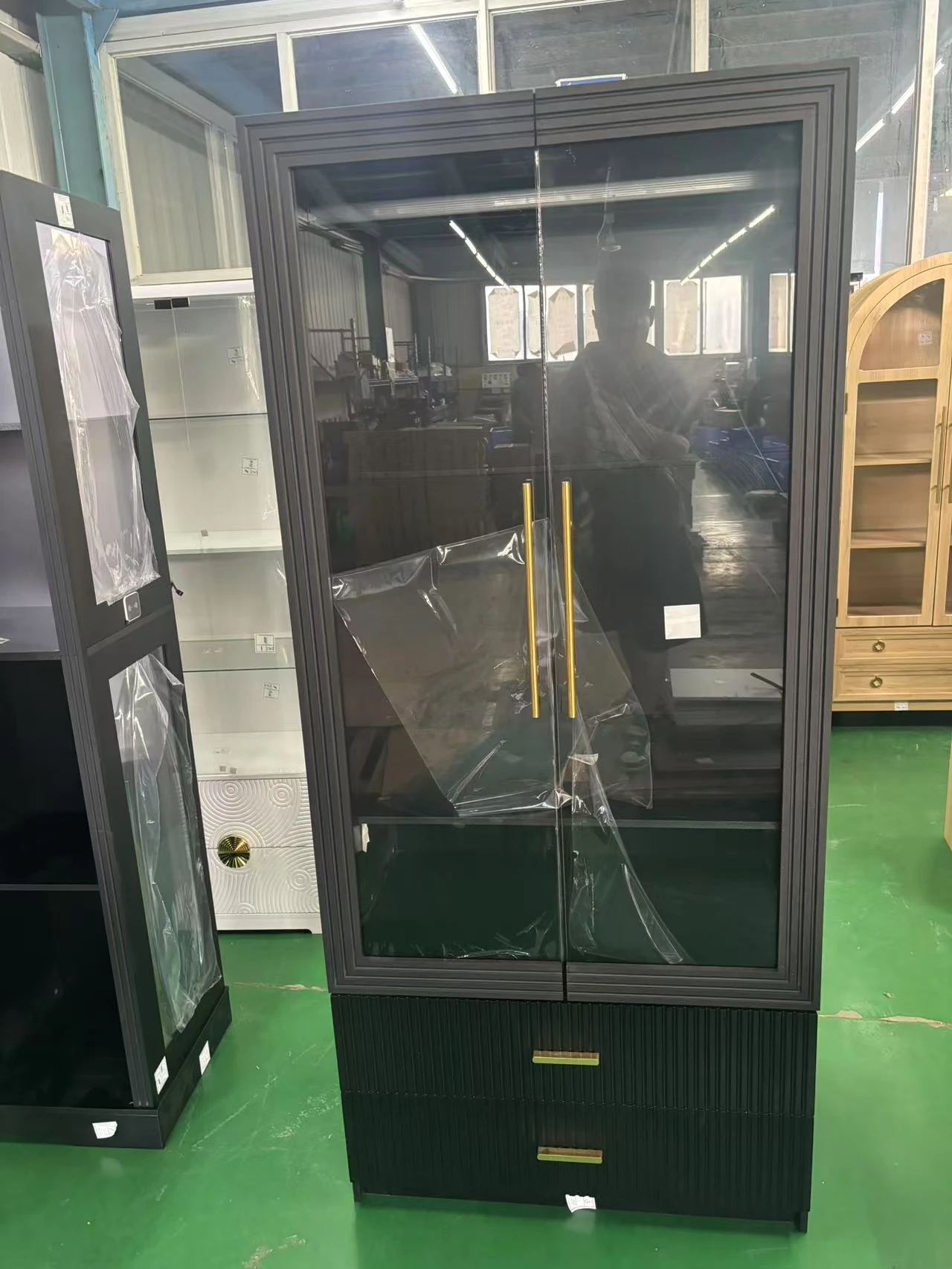 JDPAG 옷장 옷장형 수납장(문 포함), 71인치 옷걸이 봉이 있는 의류 보관 캐비닛