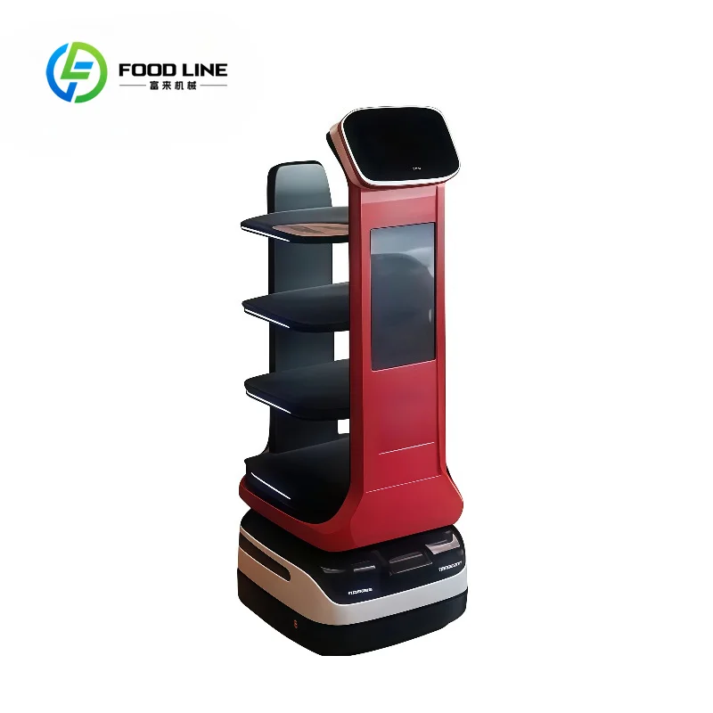 Customized Multi-Layer Stable Tray Restaurant Waiter Robot, Autonomous Food Delivery Patrol Robot For Hotel Catering Service