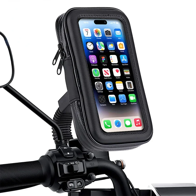 GEFENSI Waterproof Bicycle Phone Holder Motorcycle Bike Handlebar Phone Case Bag For IPhone 15 Pro Max 14 Samsung Bike Phone Sta