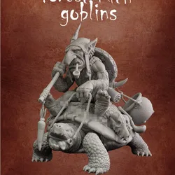 54mm 1/32 Scale Resin Figure Model Building Kits Fantasy Hobby Miniature Diorama Goblin Riding Turtle Unassambled Unpainted S200