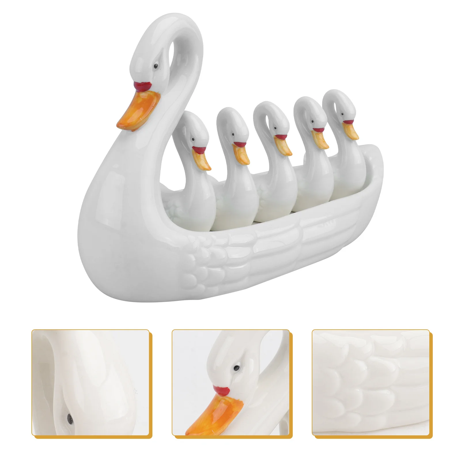 

1Set Swan Shaped Ceramic Chopsticks Holder White Creative Tableware Home Kitchen Supply Ceramic Chopstick Stand