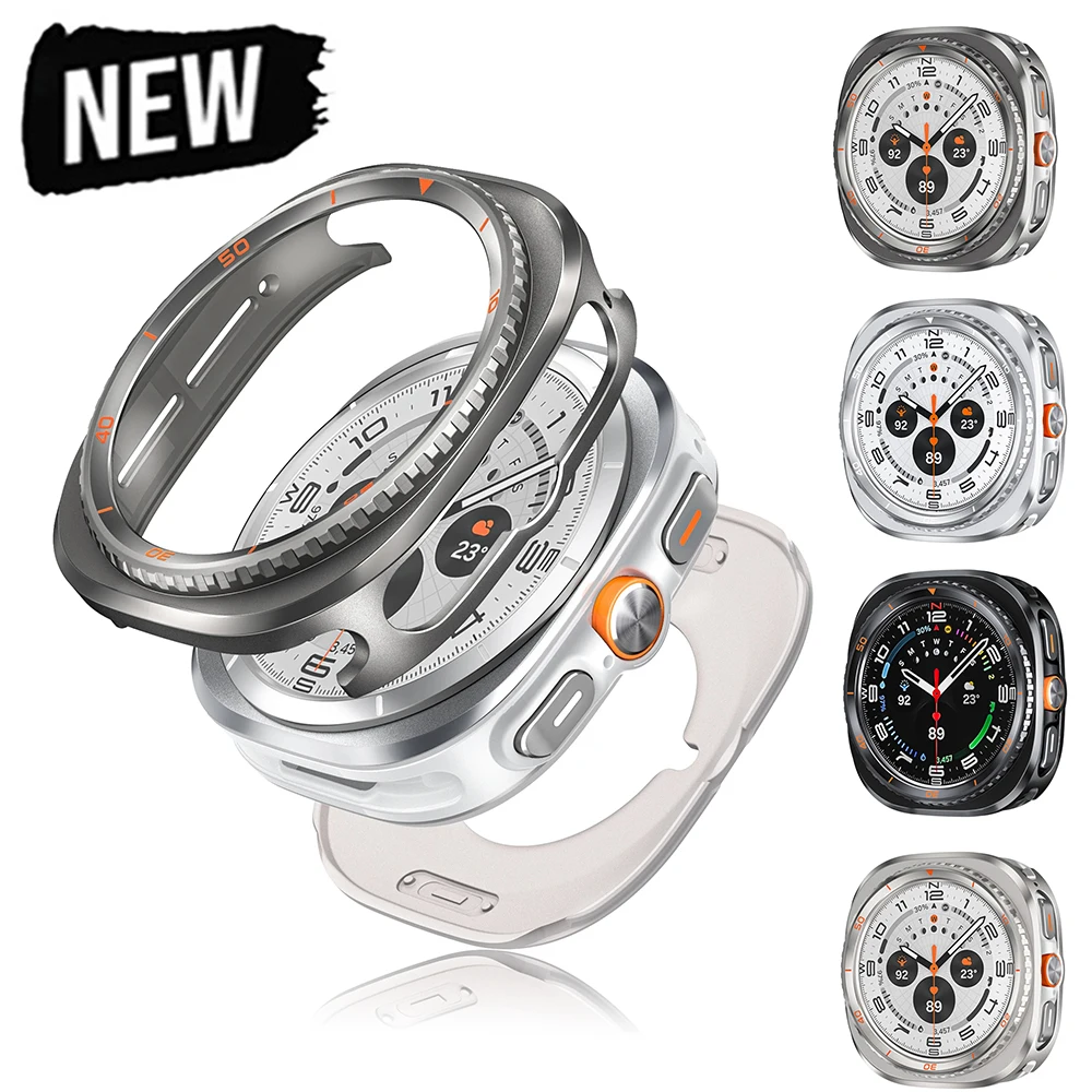 

Металлический защитный чехол для Samsung Galaxy Watch Ultra 2025, твердый чехол из сплава для Galaxy Watch 7 Ultra, 47 мм, аксессуары-бампер