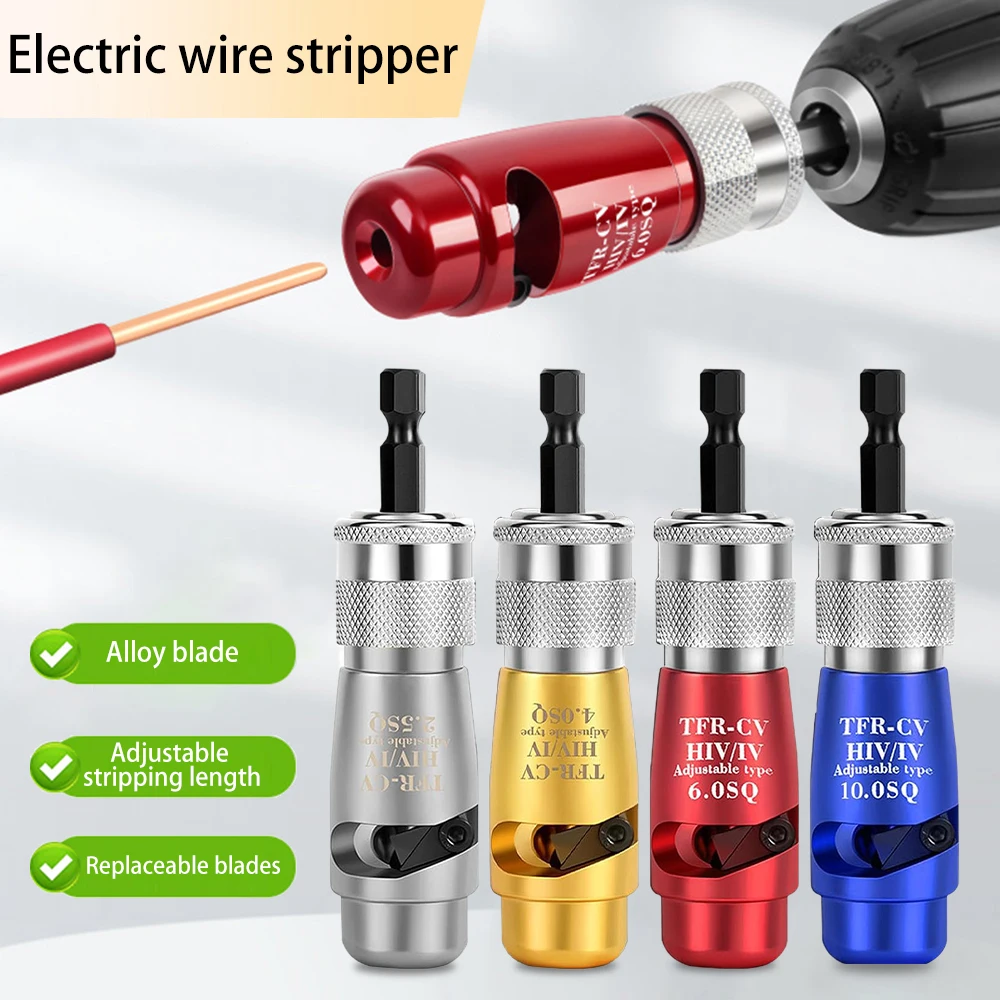 Electrician Wire Stripper For Quickly Stripping Wire Use With Hand Electric Drill Portable Aluminum Alloy Electrician Tool