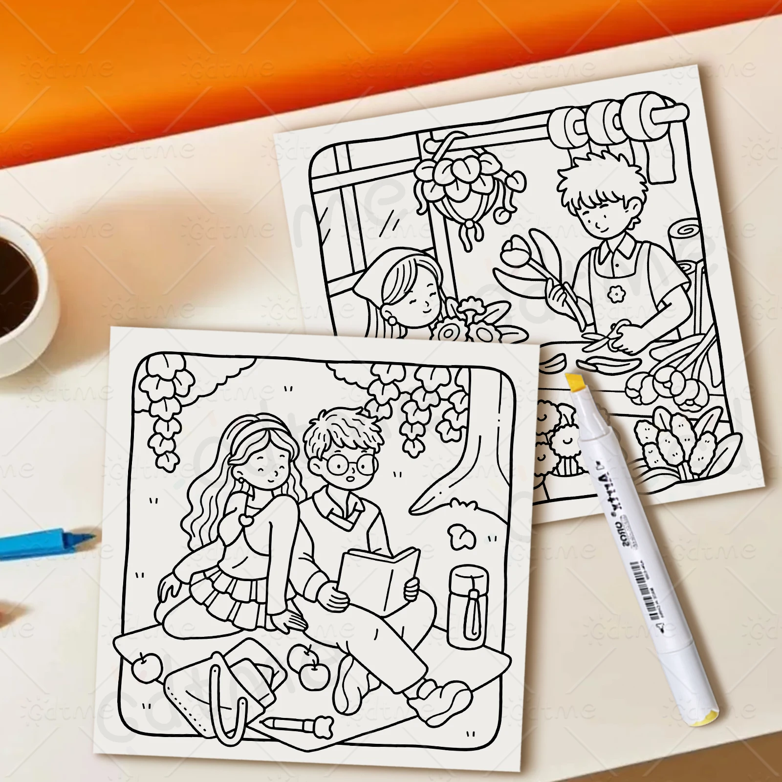 LOVE MOMENTS Malbuch für Erwachsene mit Niedlichen Gemütlichen Täglichen Aktivitäten zur Entspannung (Gemütliche Räume zum Ausmalen) – Detail 9