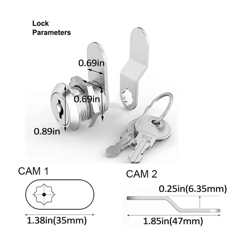 Cam Locks for Cabinets Door Cabinet Mailbox Drawer Locks With 2 Key RV Locks easy install Safety locks For RV Storage Tool
