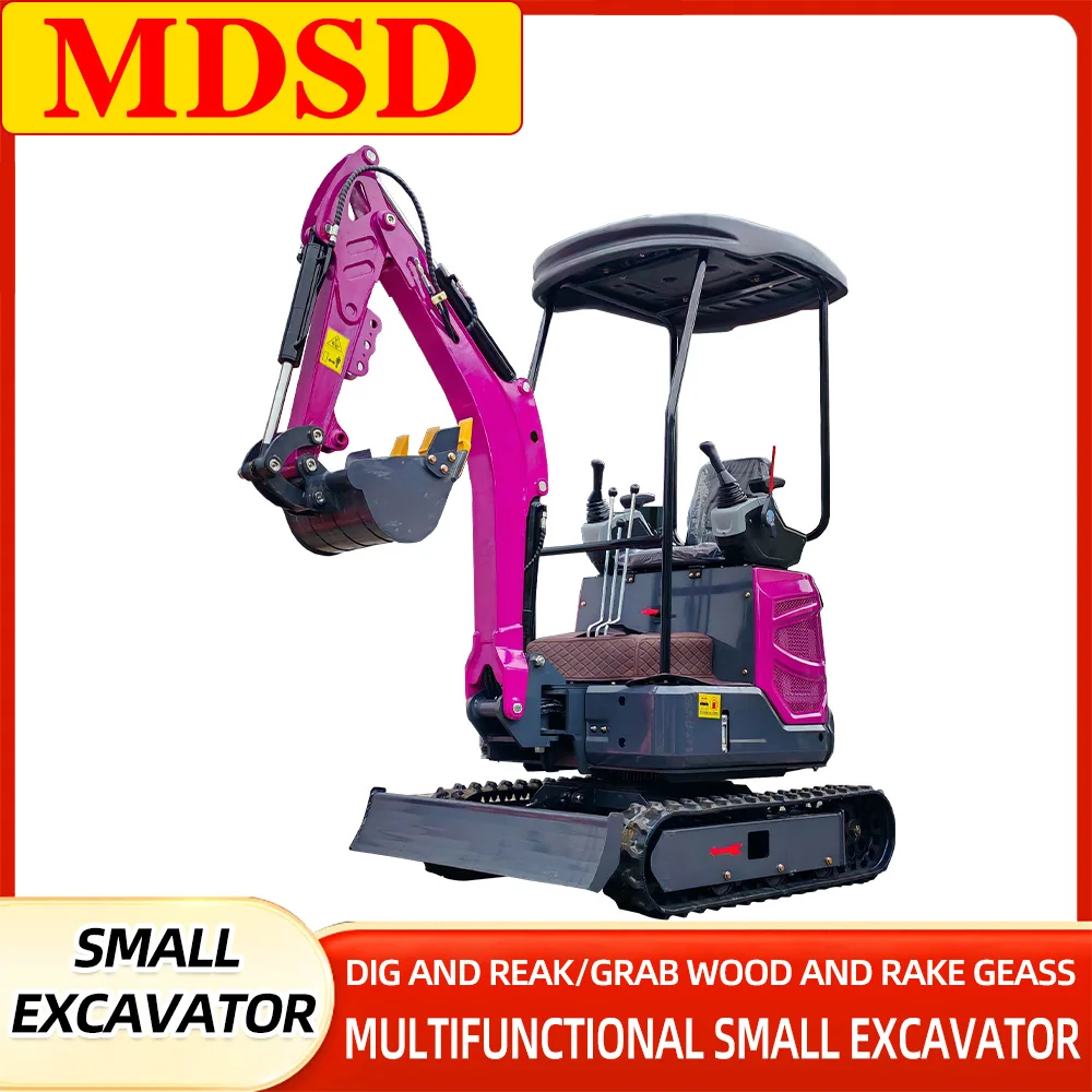 Miniexcavadora hidráulica pequeña de 1,5 toneladas, excavadoras domésticas para trabajos agrícolas y trabajos de construcción, China personalizada