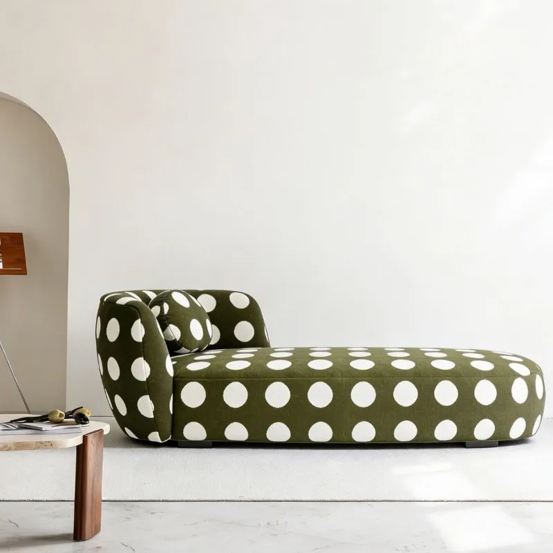 Modern minimalist polka dot fabric sofa, designer living room lounge lounge chair