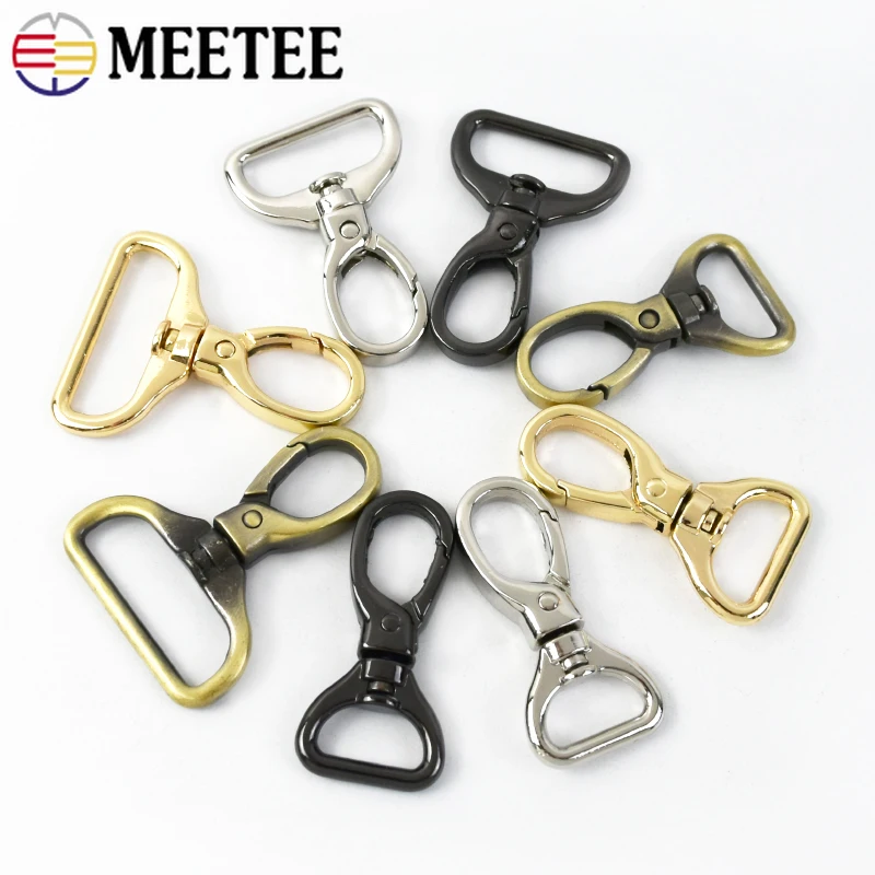 5/10/20Pcs Meetee 15-32mm Metal Buckles Bag Swivel Lobster Clasp Buckle Handbag Strap Keychain Snap Hook Hardware Accessories