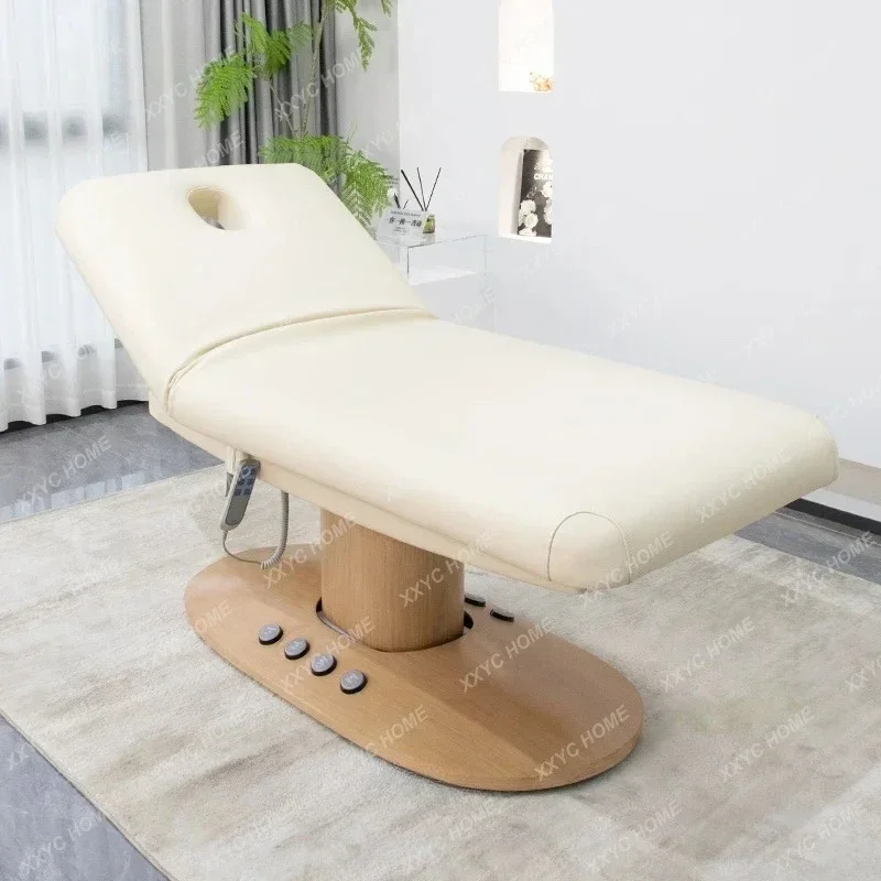 A  Electric beauty bed multi-angle lifting pattern embroidery bed eyelash massage beauty chair