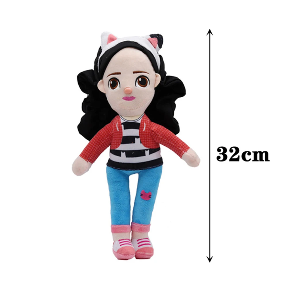 New Gabbys doll house Plush Toy Mercat Cartoon Stuffed Animals Smiling Cat Car Cat Hug Gaby Girl Birthday Gift
