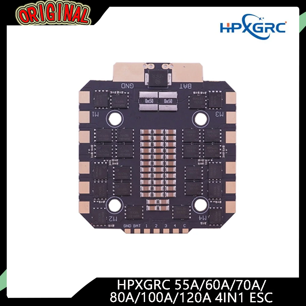 

HPXGRC 55A/60A/70A/80A/100A/120A 4IN1 ESC 3-8S 30,5x30,5 мм для гоночного дрона RC FPV