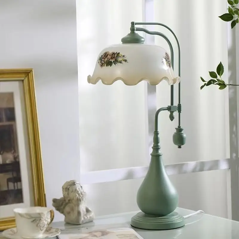 American Style Rural Decoration Desk lamp Living Room Luxurious Study Desk Lamp Classical Table Night Lamp Dropshipping