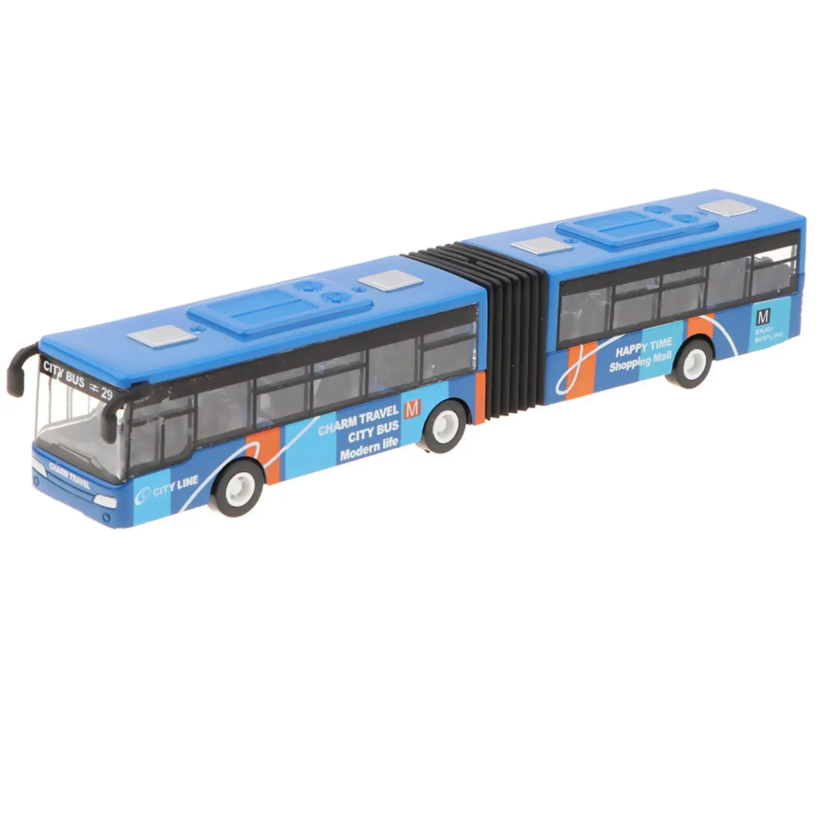 1:64 18cm Long Bus Model Toy Pull Back Alloy Art crafts collect