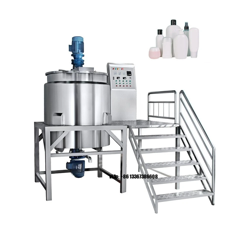 

Industrial Electric Heating Agitator Reactor Mixer Homogenizing Mixing Tank for Cosmetics Cream Essence Processing Equipment