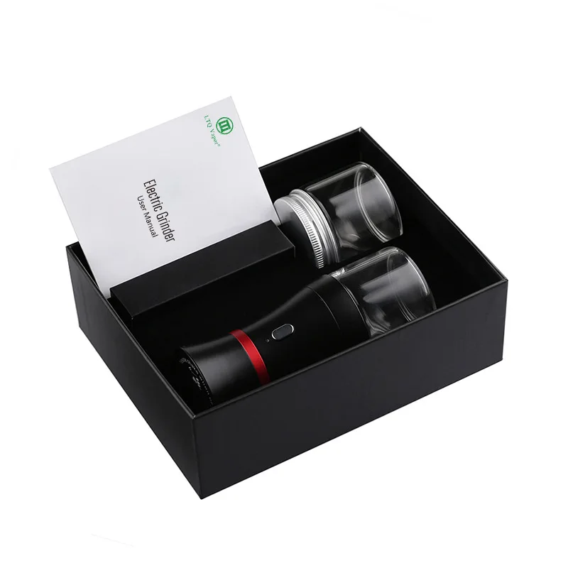 Wholesale Automatic Electric Herb Grinder Black 1100mAh Battery USB Charging Automatic Herb Grinder