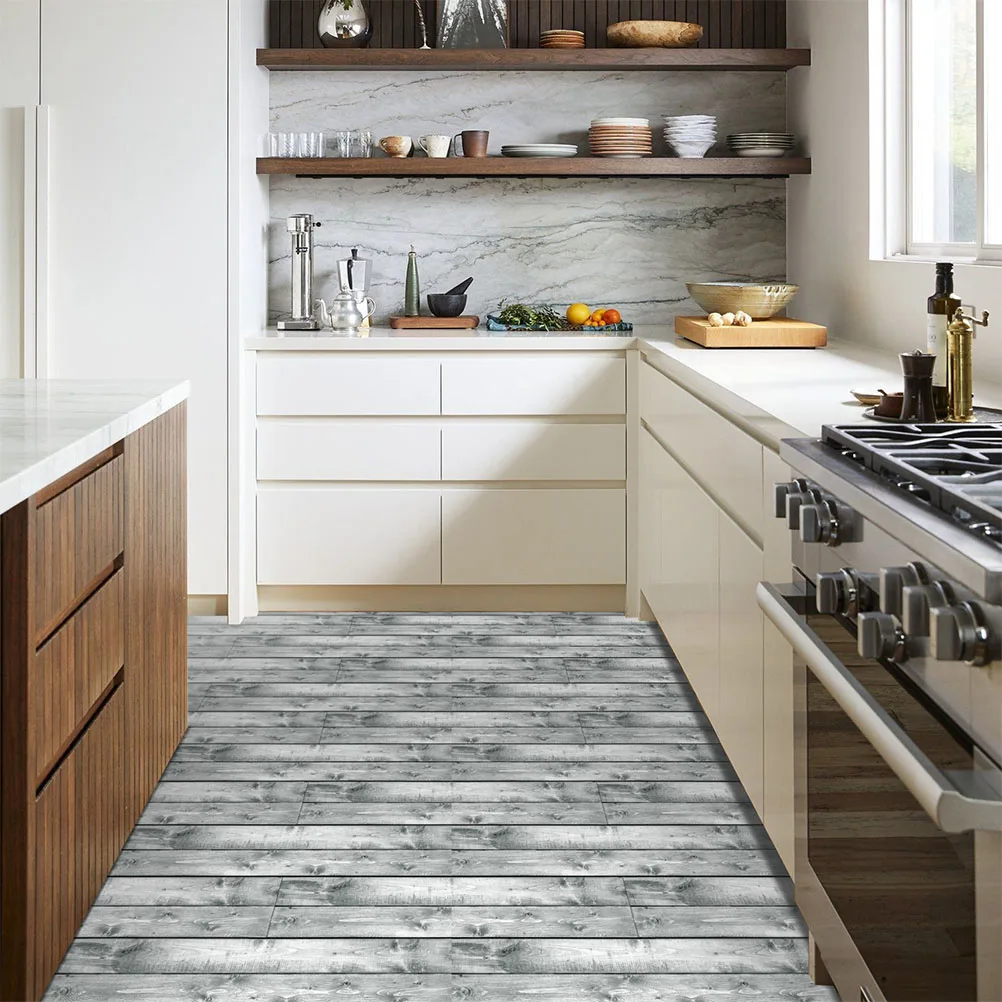 

5 Pcs Wood Grain Floor Stickers Living Plank Outdoor Flooring Tiles Laminate Adhesive Peel and Bathroom on Wallpaper