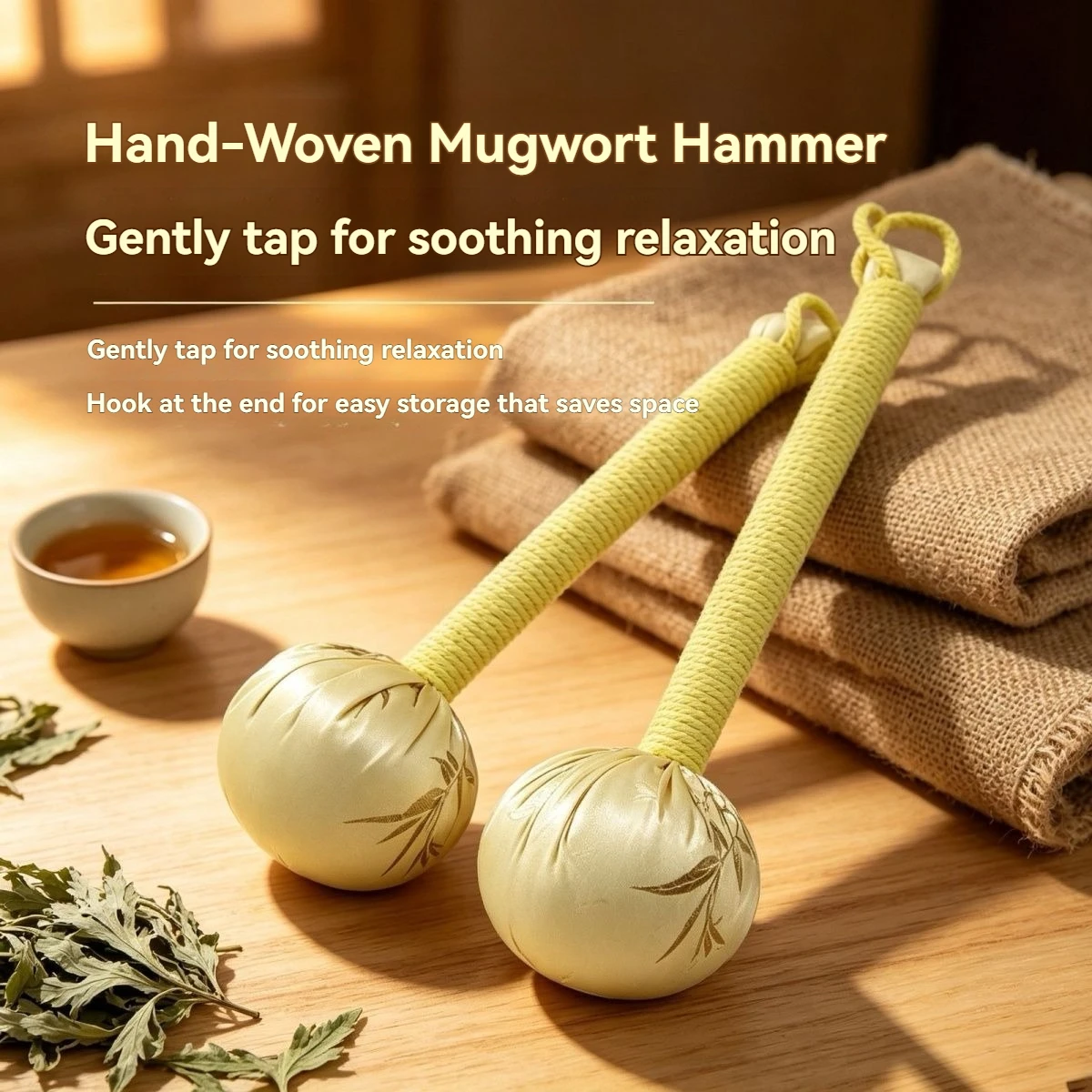 Handheld Wormwood Body Massage Hammer, Full‑Body Acupoint Tapping for Muscle Relaxation,Daily Relaxation ,26cm & 31cm Available view 5