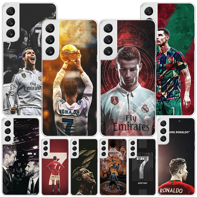 C-CR7 Football Star Phone Case For Samsung Galaxy S24 Ultra S23 S22 S21 Plus S20 FE S10E S10 S9 S8 + Personalized Print Cover