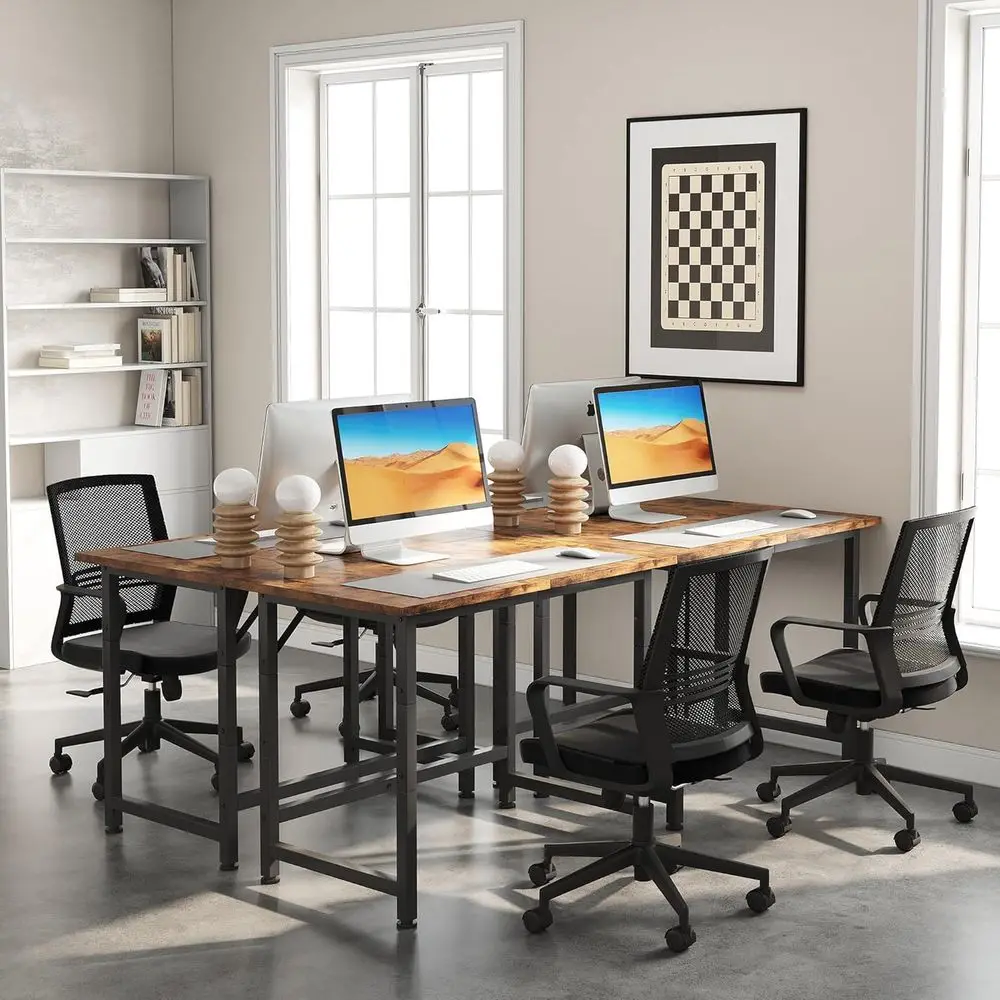 Compact 24 Desk for Tight Spaces: Rustic Brown Mini Desk with Mousepad for Home, Office, Study, Kids