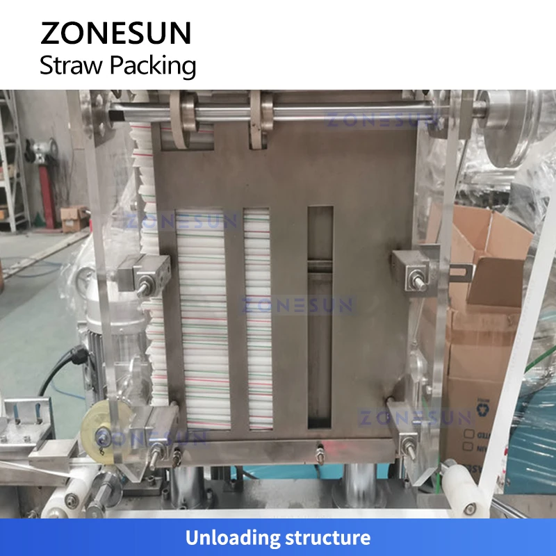 ZONESUN ZS-SPZ51 Automatic Single Straw Packing Machine Plastic Straw Filling and Cutting Equipment Sealing Cutting and Counting