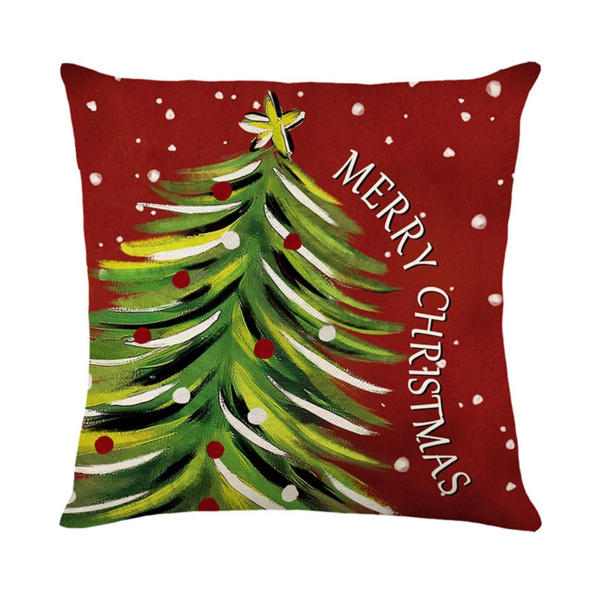 Cute Reindeer Snowman Christmas Pillow Covers Set of 4, Winter Holiday Cushion Cases for Sofa Home Decor