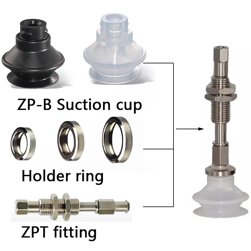 10 قطعة SMC نوع هوائي كوب شفاط المكنسة الكهربائية مع حامل حلقة ZP-B طبقتين الجهاز فوهة مصاصة NBR/أجزاء مناور السيليكون #5