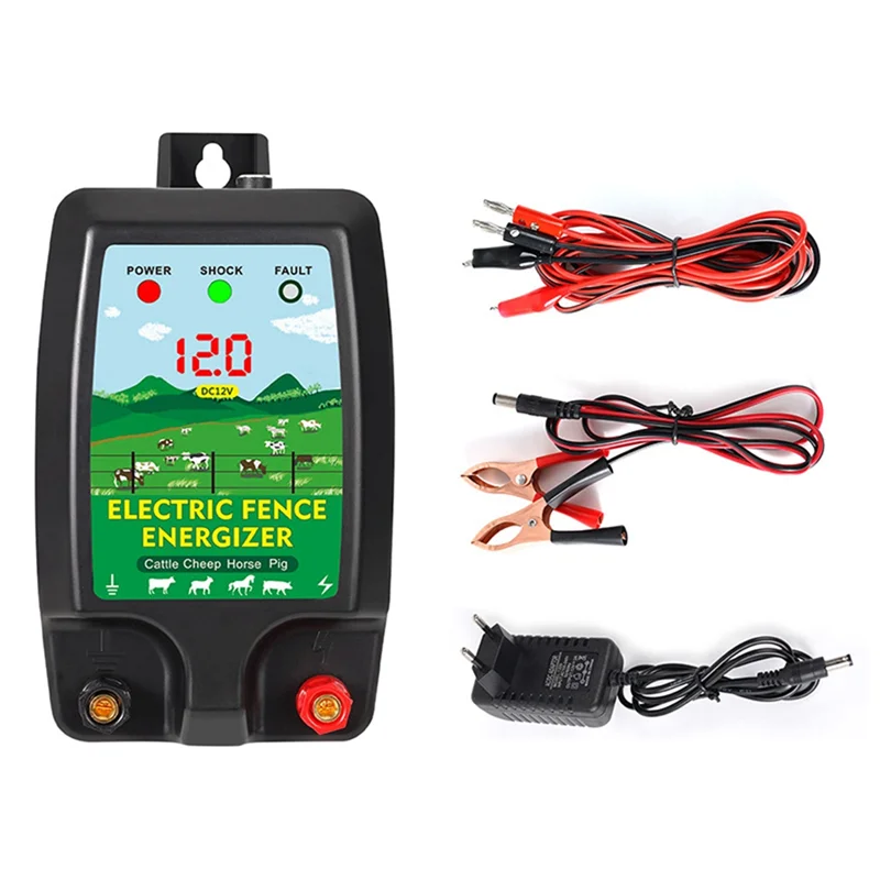 

BAAG-Electronic Fence Charger For Livestock 10KM Electronic Fence Charger High Voltage Controller For Sheep Cattle EU-Plug