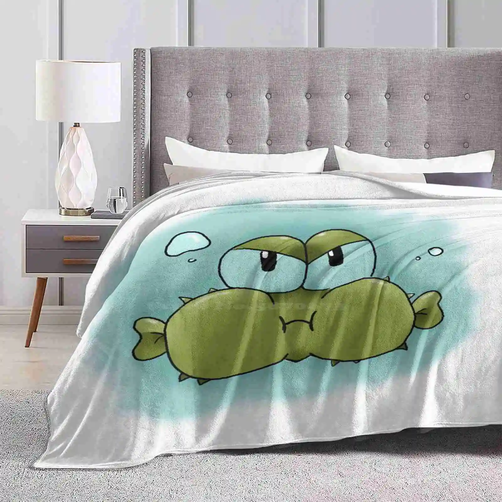 Angry Blub Air Conditioning Soft Blanket Digitalart Fish Cartoon