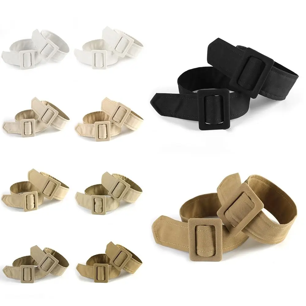 1pair Solid Color Sleeve Band Quality Adjustable Buckle All-match Overcoat Sleeve Band Replacement Sleeve Belt Women