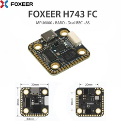 Fxeer H7 Mini sterowanie lotem H743 FC MPU6000/4-8S/Dual BEC/barometr/32KHZ 20x20mm 4M dla O3 HD/analogowy dron wyścigowy VTX FPV