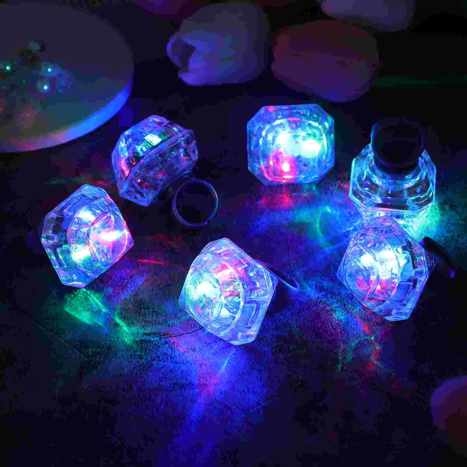 24 Pcs LED Finger Ring Jelly Rings Flashing Light up Gifts Children’s Toys Lights Christmas