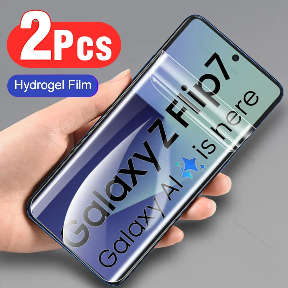 

For Samsung Galaxy Z Flip7 Hydrogel Film 2Pcs Screen Protector SamsungZFlip7 ZFlip7 ZFlip7 Flip 7 5G 2025 Soft Films Not Glass