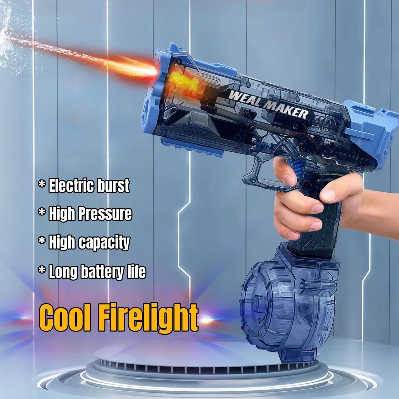 Gesimuleerde Vlam Kids Elektrische Waterpistool Sensor Lichten Hoge Druk Automatisch Waterpistool Kinderen Zomer Strand Zwembad Speelgoed