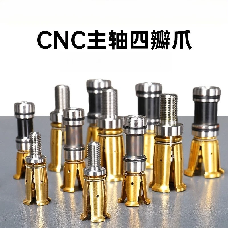 CNC Machine Spindle Draw Claw, BT30 Internal Thread BT40 External Thread HSK63 Four‑Jaw Pull Claw for Spindle