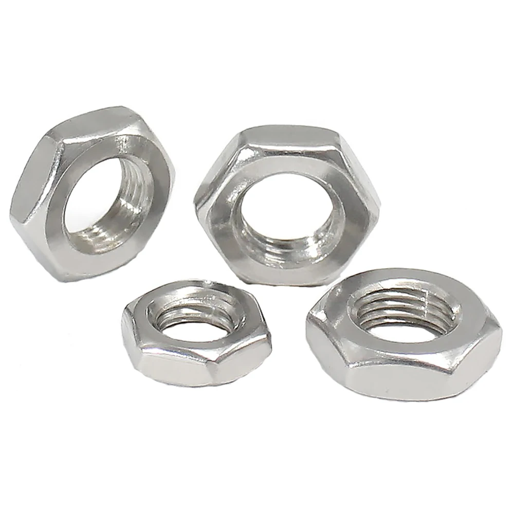 5-150pcs/Lot DIN439 Hex Thin Nut M3 M4 M5 M6 M8 M10 M12 M14 M16 M18 M20 M24 304 Stainless Steel Hexagonal Nut Thin Hex Nuts