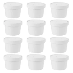 20/25 Sets Plastic Bowl 8Oz Disposable Dessert Cups Ice Cream Cup Pudding Jelly Yogurt Paper Bowl Containers With Cover Party