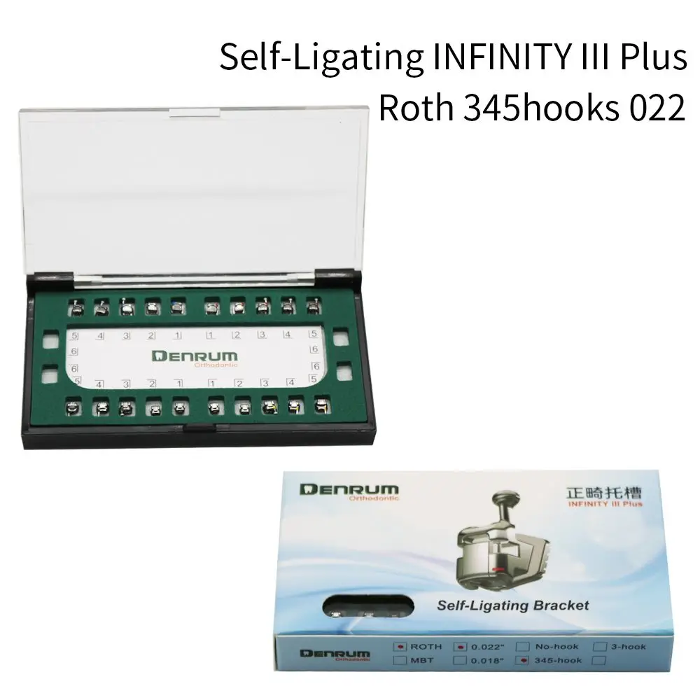 Orthodontic Bracket Dental Monoblock Self Ligating 022 Roth 3hook 345Hooks with Lock