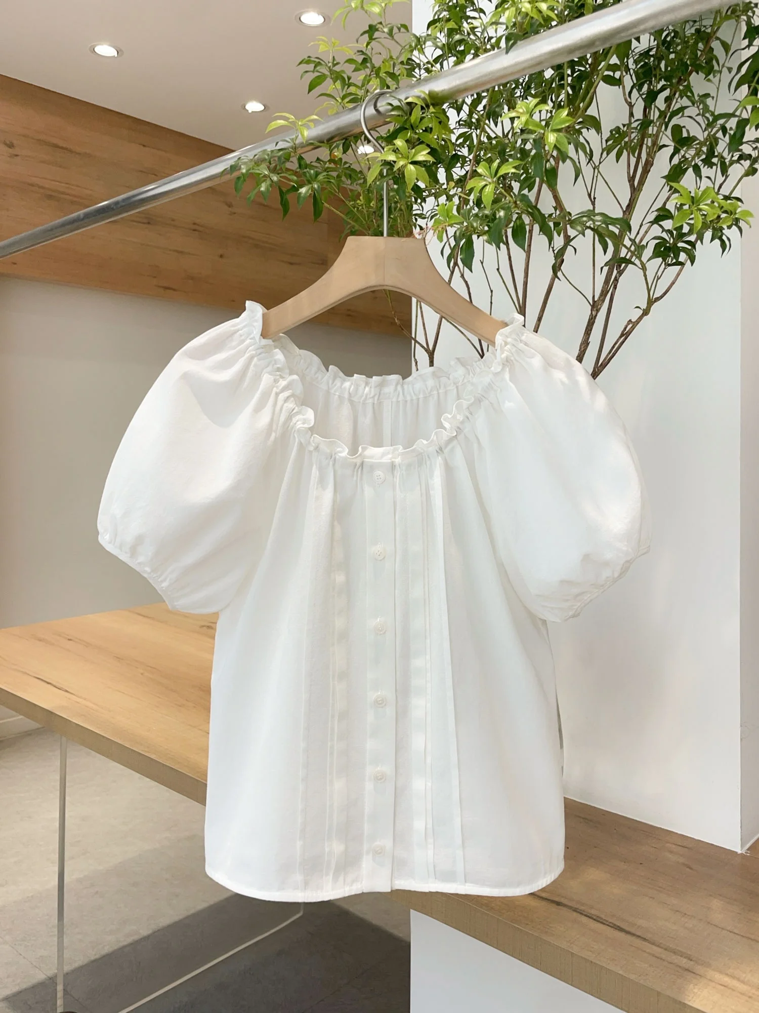 

Noxula Authentic Brand round Ne Bubble Sve irt Pure Cotton Breathable Korean Sle Commute Wind ort Sve