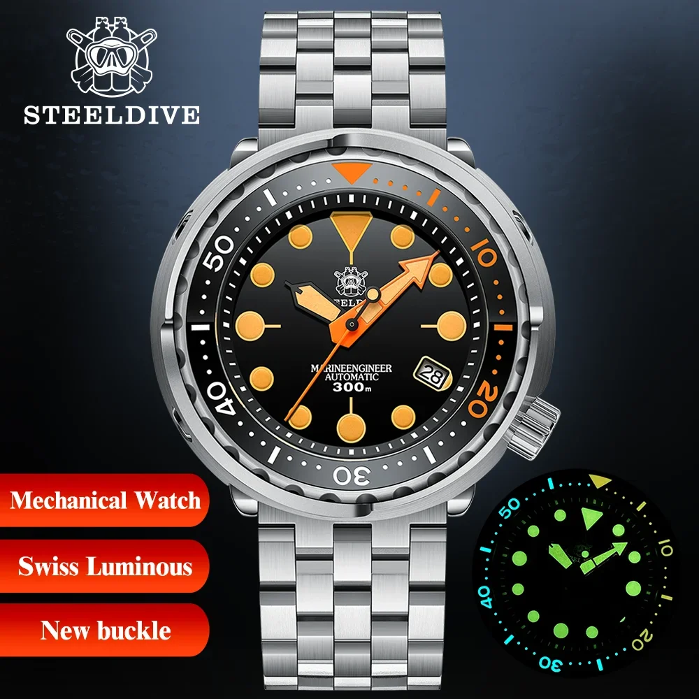 NEW Tuna SD1975V Dive Wristwatches STEELDIVE  30Bar Waterproof  Super Luminous NH35 Fashion Mechanical Watch For Men